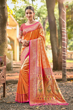 Multi-Color Woven Kanjivaram Silk Saree