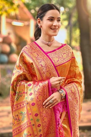 Multi-Color Woven Kanjivaram Silk Saree