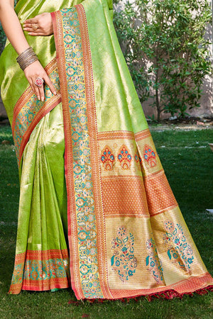 Green Woven Kanjivaram Silk Saree