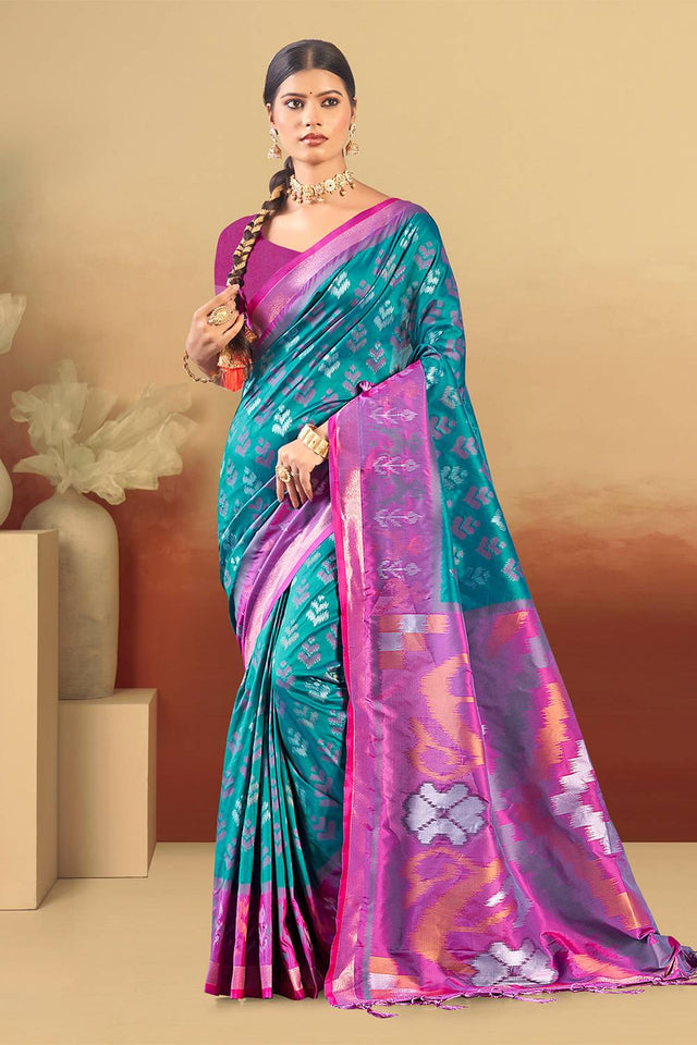 Green Woven Silk Saree