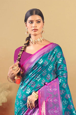Green Woven Silk Saree