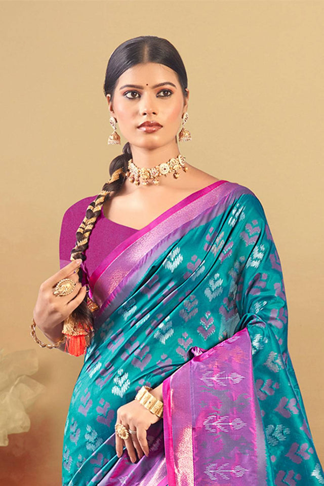 Green Woven Silk Saree