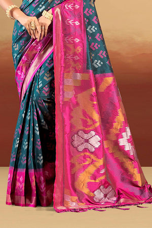 Blue Woven Silk Saree