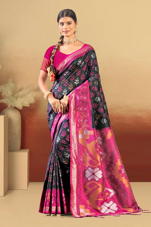 Black Woven Silk Saree