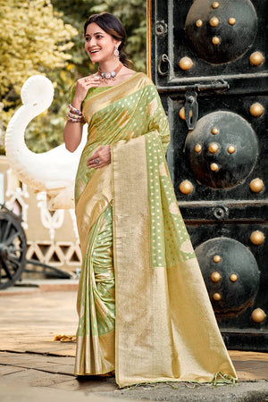 Green Woven Silk Saree