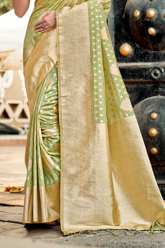 Green Woven Silk Saree