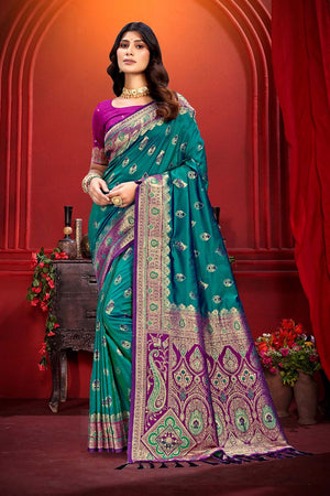 Green Woven Silk Saree