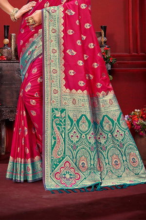 Red Woven Silk Saree