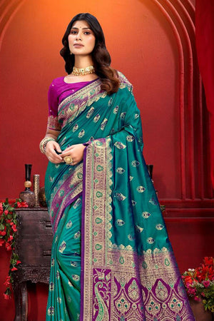Violet Woven Silk Saree