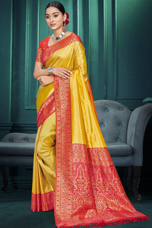 Yellow Woven Kanjivaram Silk Saree