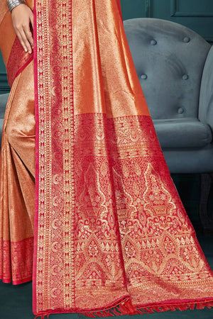 Red Woven Kanjivaram Silk Saree