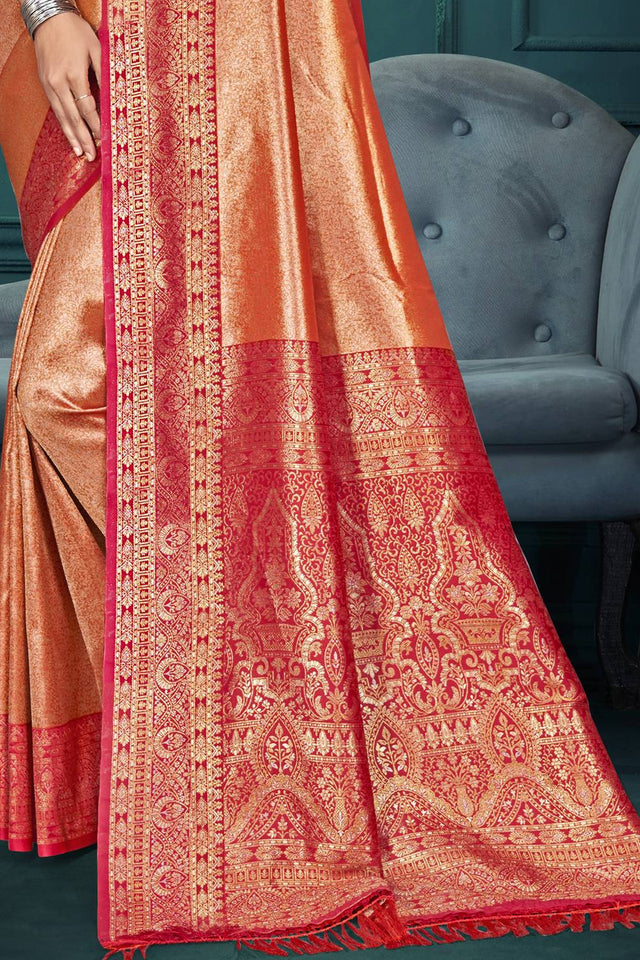 Red Woven Kanjivaram Silk Saree