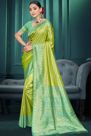 Green Woven Kanjivaram Silk Saree