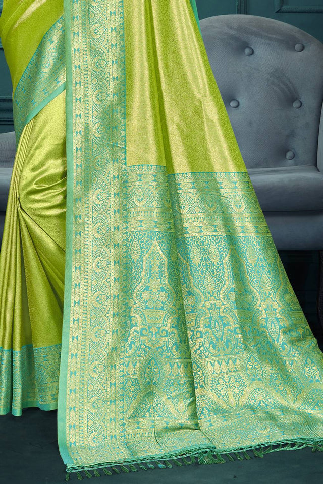 Green Woven Kanjivaram Silk Saree