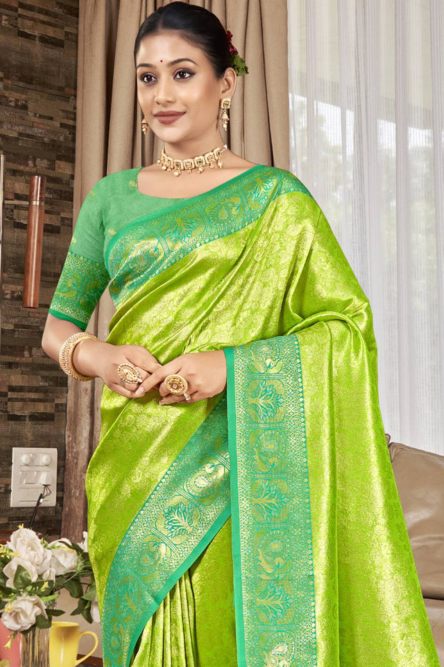 Green Woven Kanjivaram Silk Saree