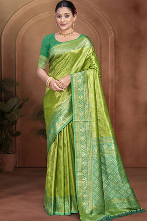 Green Woven Kanjivaram Silk Saree