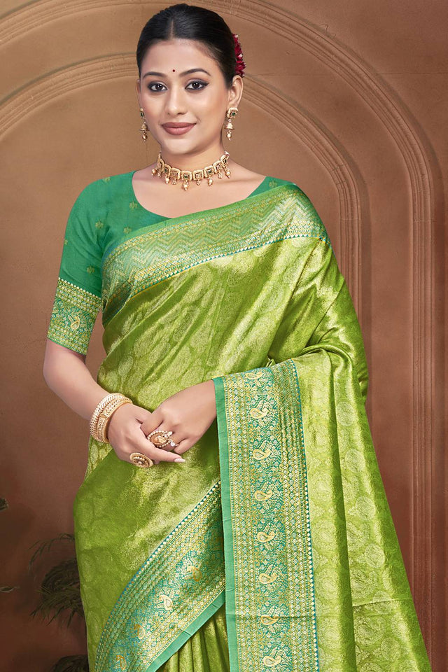 Green Woven Kanjivaram Silk Saree