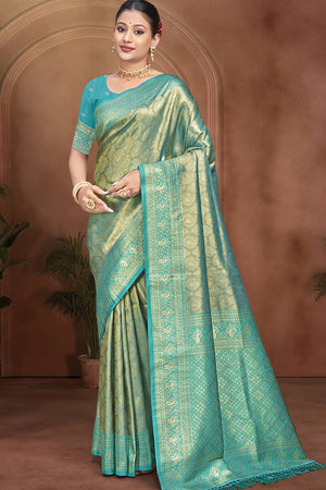 Green Woven Kanjivaram Silk Saree