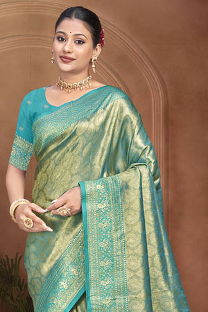 Green Woven Kanjivaram Silk Saree