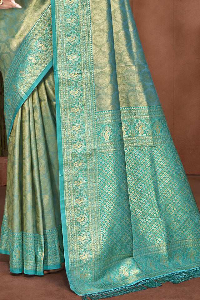 Green Woven Kanjivaram Silk Saree