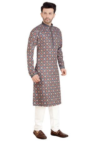 Blue Rayon Cotton Kurta Pajama