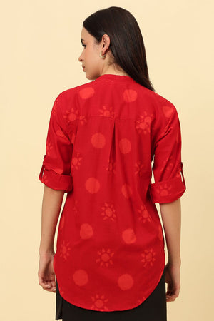 Red Printed Cotton Shirt (CCSR0021-RED)