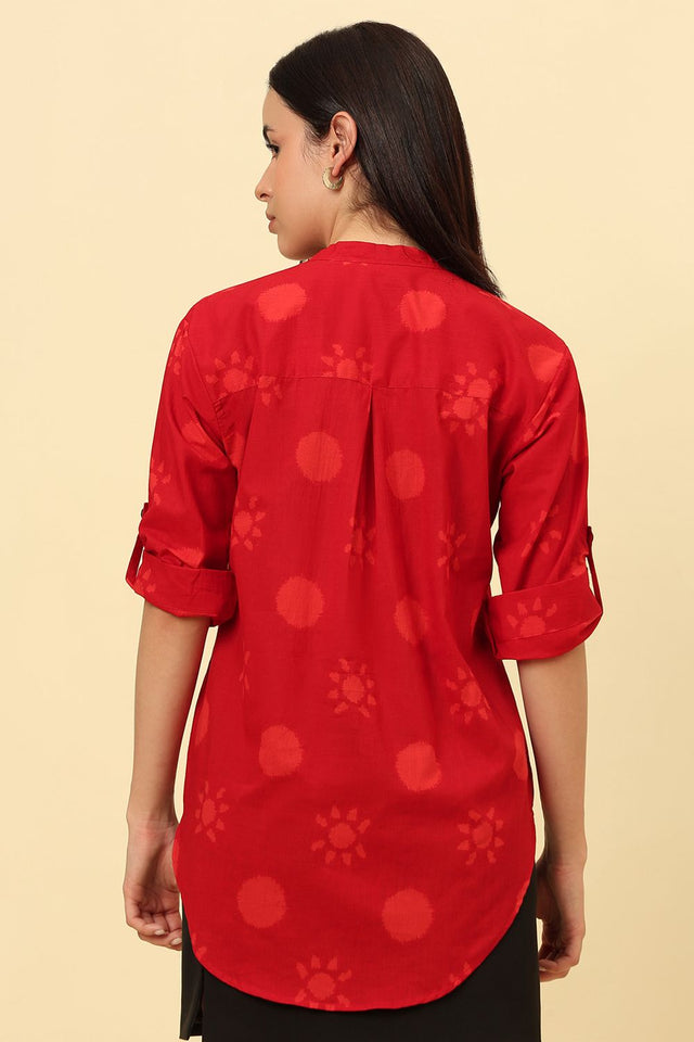Red Printed Cotton Shirt (CCSR0021-RED)