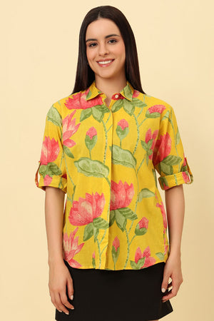 Yellow Printed Cotton Shirt (CCSR0023-YELW)