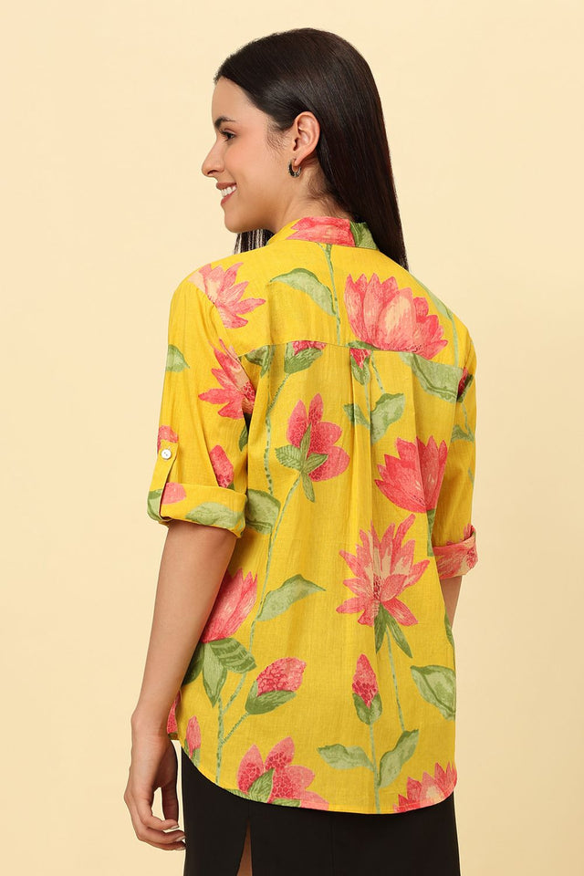 Yellow Printed Cotton Shirt (CCSR0023-YELW)