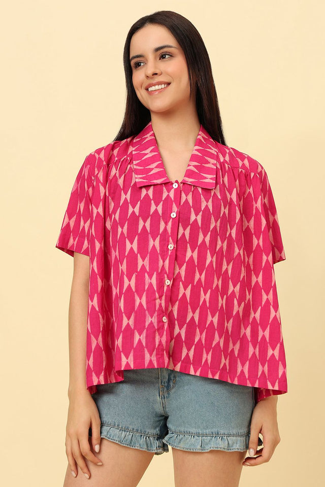 Pink Printed Cotton Shirt (CCSR0024-PINK)