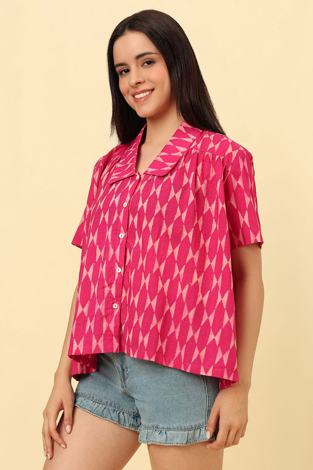 Pink Printed Cotton Shirt (CCSR0024-PINK)