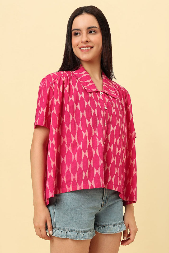 Pink Printed Cotton Shirt (CCSR0024-PINK)
