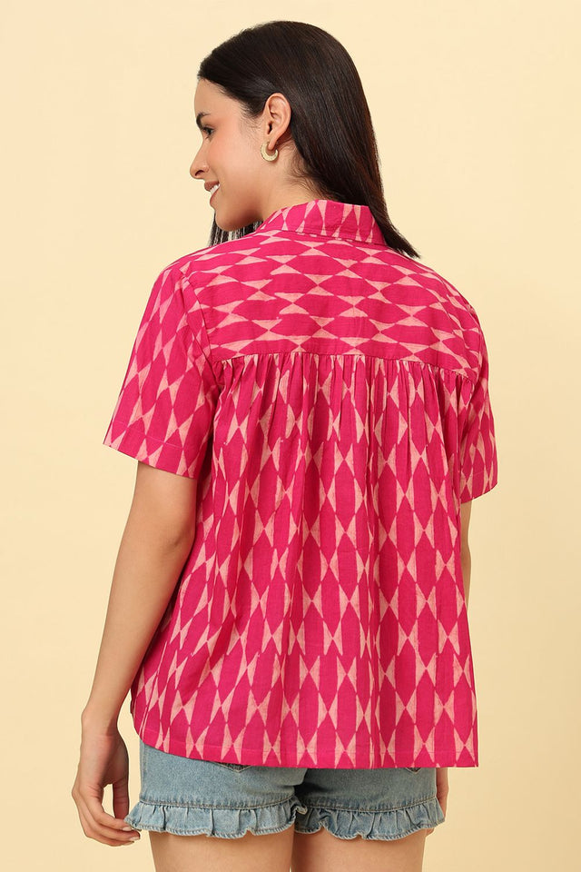 Pink Printed Cotton Shirt (CCSR0024-PINK)