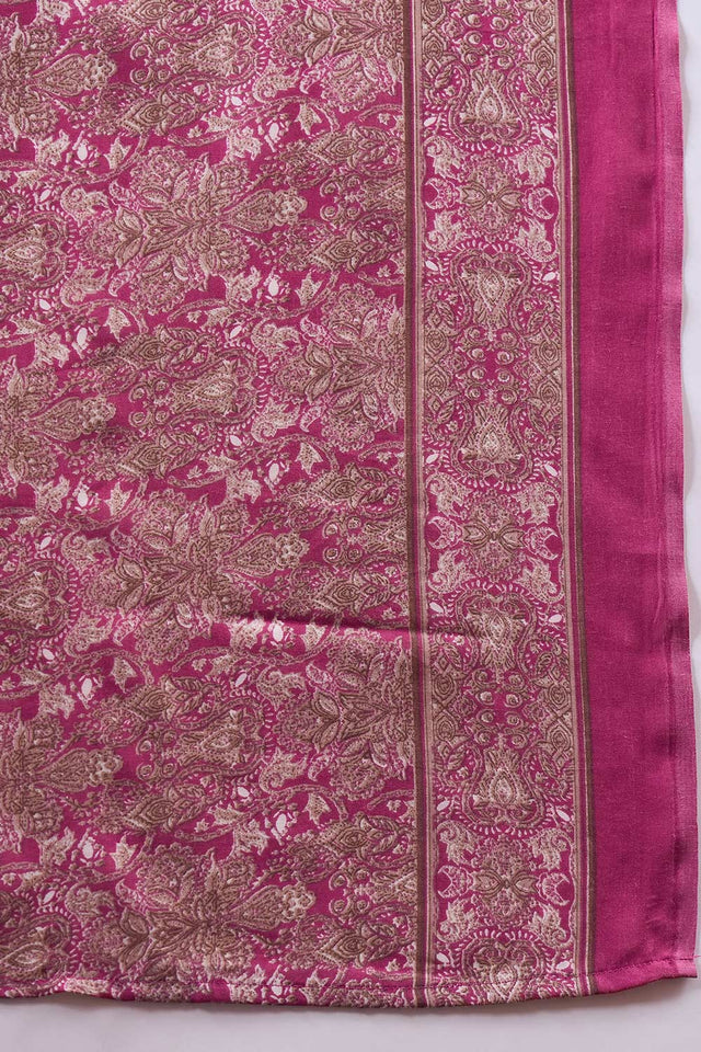Women's Pink Cotton Blend Printed Kurti Pant Set