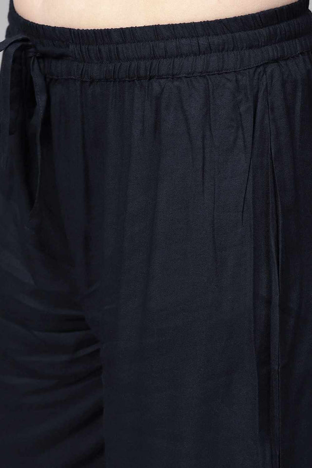 Beige Printed Cotton Kurti Palazzo Set