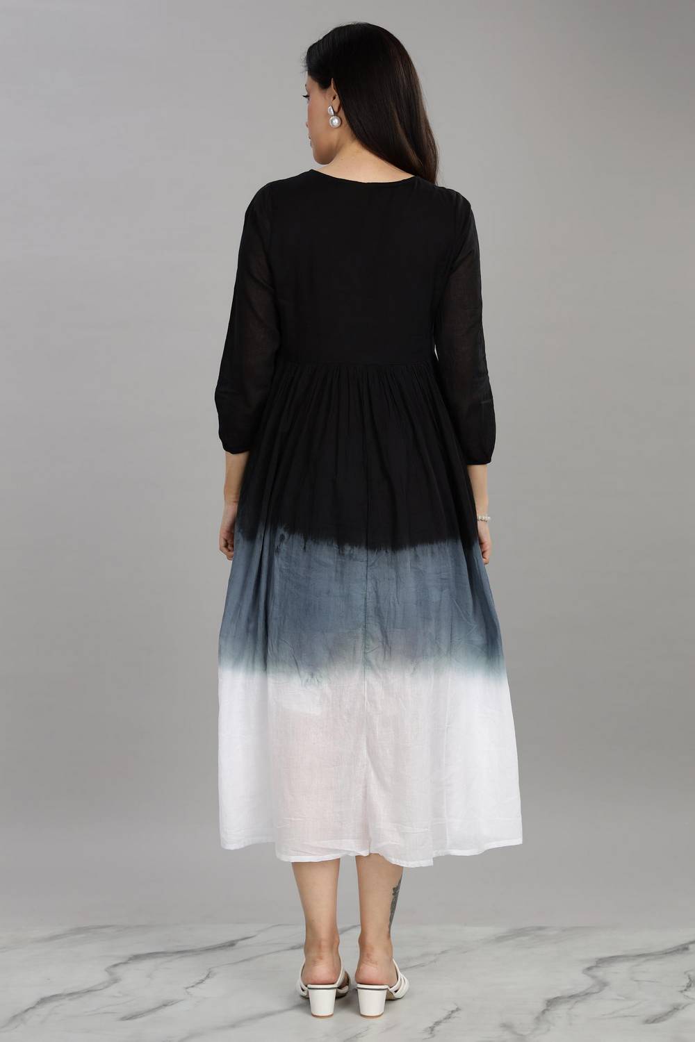 Grey & Black Ombre Cotton Dresses (DES-BB-Ombre-Grey)