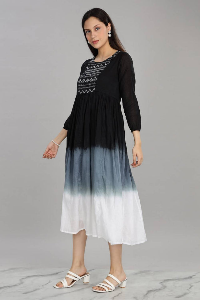 Grey & Black Ombre Cotton Dresses