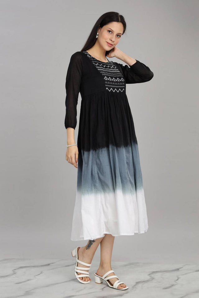 Grey & Black Ombre Cotton Dresses