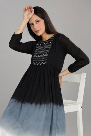 Grey & Black Ombre Cotton Dresses