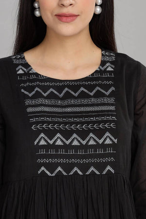 Black Ombre Cotton Dresses