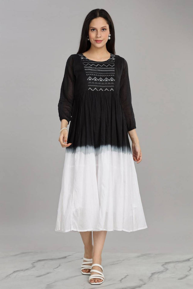 Black Ombre Cotton Dresses