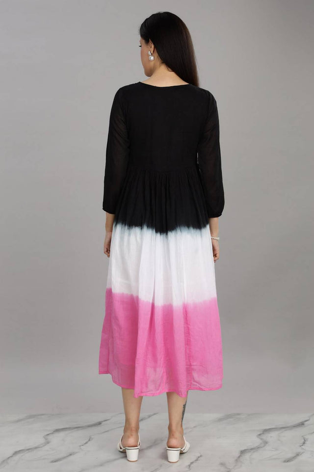 Pink & Black Ombre Cotton Dresses