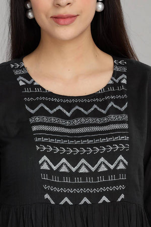 Black Ombre Cotton Dresses