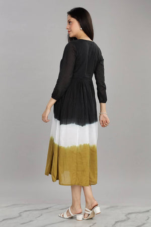 Black Ombre Cotton Dresses