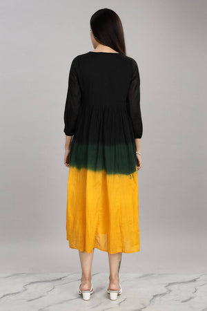 Mustard & Black Ombre Cotton Dresses