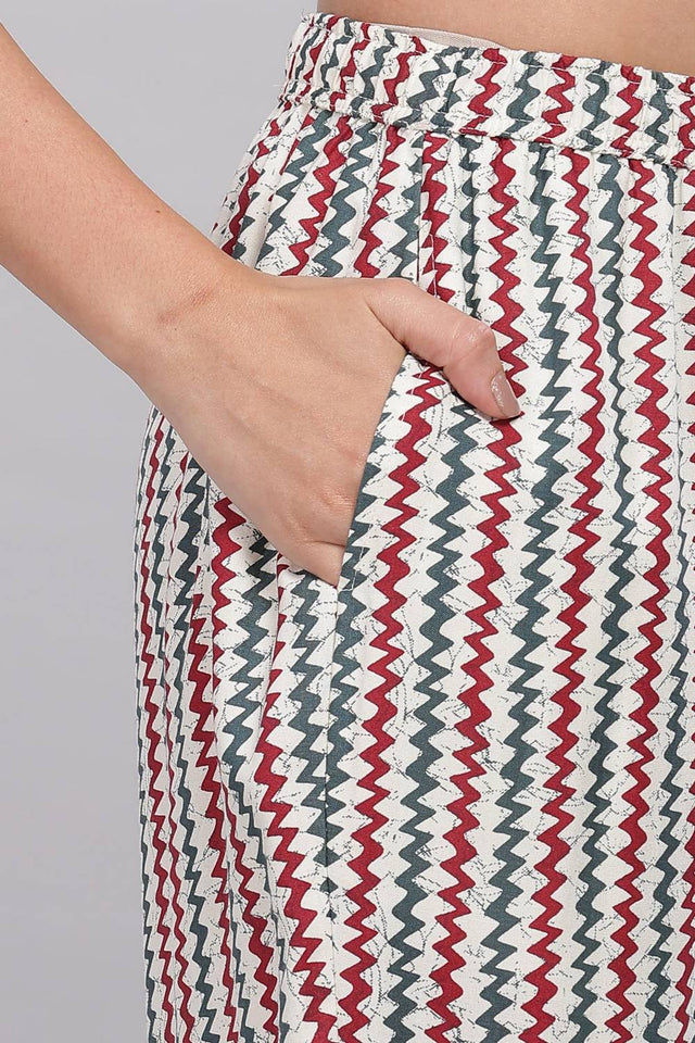 Grey Printed Rayon Kurti Pant Set