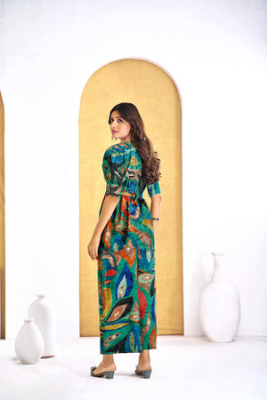 Green Printed Modal Chanderi Co-Ord Set