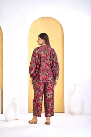 Red Printed Modal Chanderi Co-Ord Set