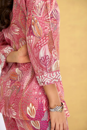 Rust Printed Modal Chanderi Co-Ord Set