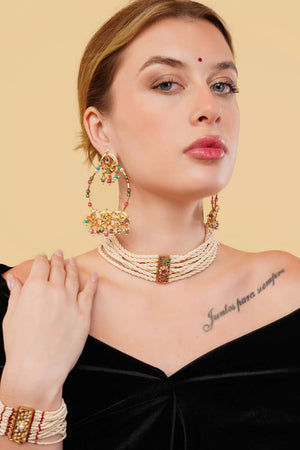 Multi-Color Alloy Chandbali Earrings